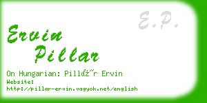 ervin pillar business card